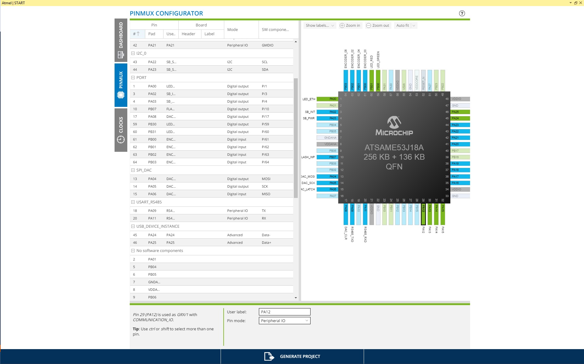 Getting Started with Atmel START Configuration Screens